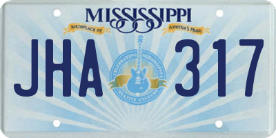 MS license plate JHA317