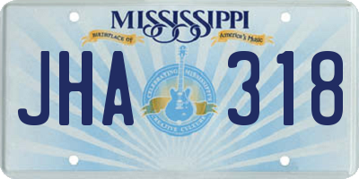 MS license plate JHA318