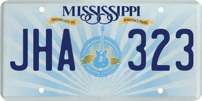 MS license plate JHA323