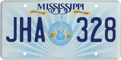 MS license plate JHA328