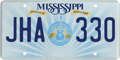 MS license plate JHA330