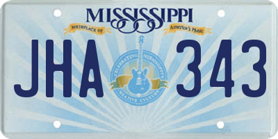 MS license plate JHA343