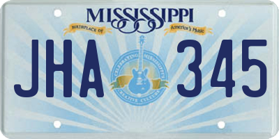 MS license plate JHA345