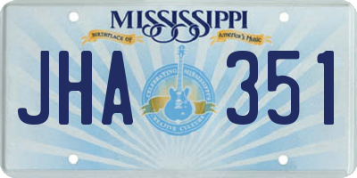 MS license plate JHA351