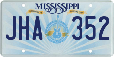 MS license plate JHA352