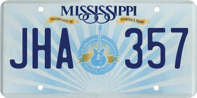MS license plate JHA357