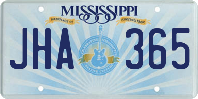 MS license plate JHA365