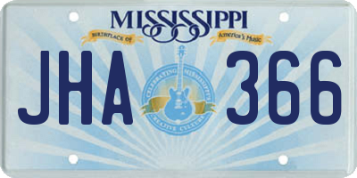MS license plate JHA366