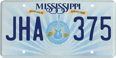 MS license plate JHA375