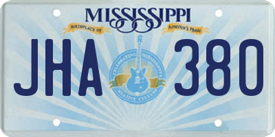 MS license plate JHA380