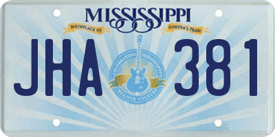 MS license plate JHA381
