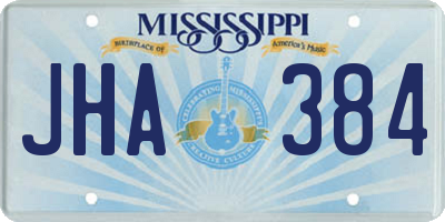 MS license plate JHA384