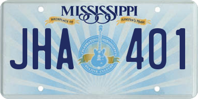 MS license plate JHA401