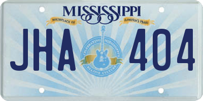 MS license plate JHA404