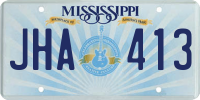 MS license plate JHA413