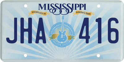 MS license plate JHA416