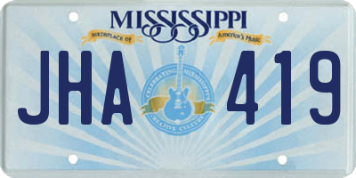MS license plate JHA419