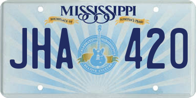 MS license plate JHA420