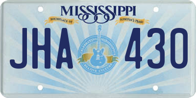 MS license plate JHA430