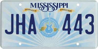 MS license plate JHA443