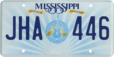 MS license plate JHA446