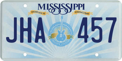 MS license plate JHA457