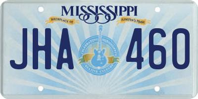 MS license plate JHA460