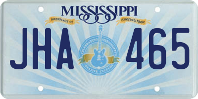 MS license plate JHA465
