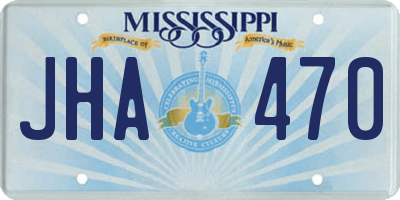 MS license plate JHA470