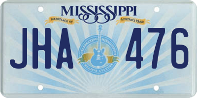 MS license plate JHA476