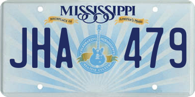 MS license plate JHA479