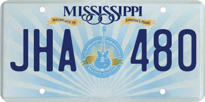 MS license plate JHA480