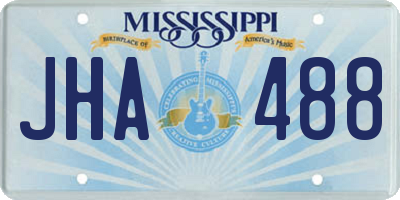 MS license plate JHA488
