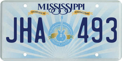 MS license plate JHA493