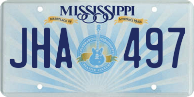 MS license plate JHA497