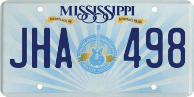 MS license plate JHA498