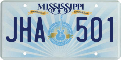 MS license plate JHA501