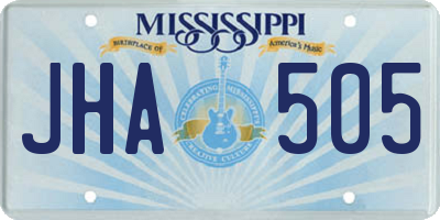MS license plate JHA505