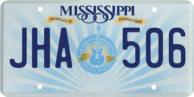 MS license plate JHA506