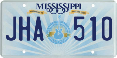 MS license plate JHA510