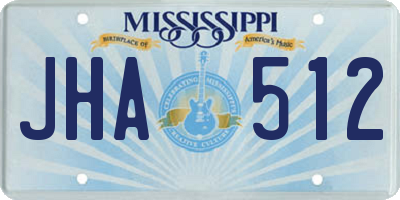 MS license plate JHA512