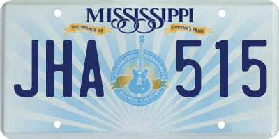 MS license plate JHA515