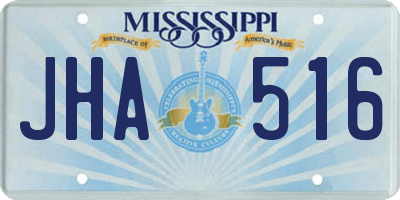MS license plate JHA516
