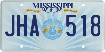 MS license plate JHA518