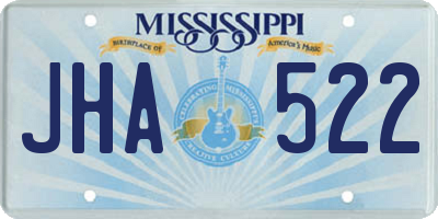 MS license plate JHA522