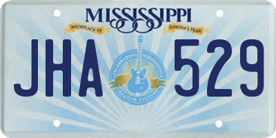 MS license plate JHA529