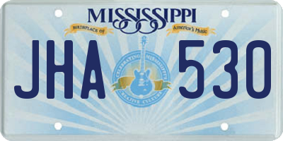 MS license plate JHA530