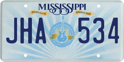 MS license plate JHA534