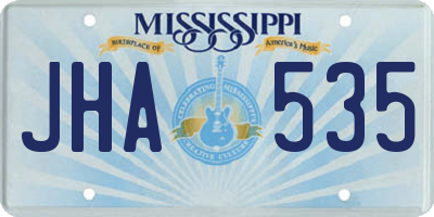 MS license plate JHA535