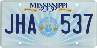 MS license plate JHA537